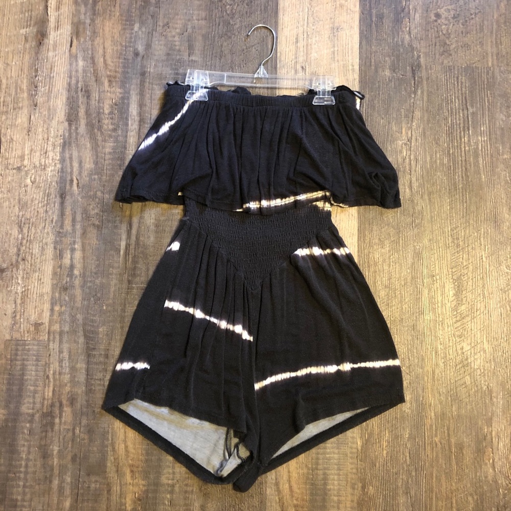 Charlotte Russe tie dye strapless romper